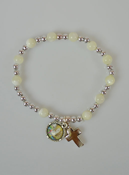 Bracelet Chapelet Perles de Nacre et Argent (pic 2)