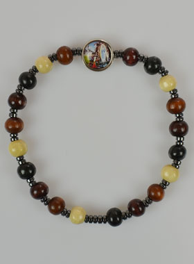 Bracelet de Lourdes sur élastique - Médaille de Lourdes (pic 1)