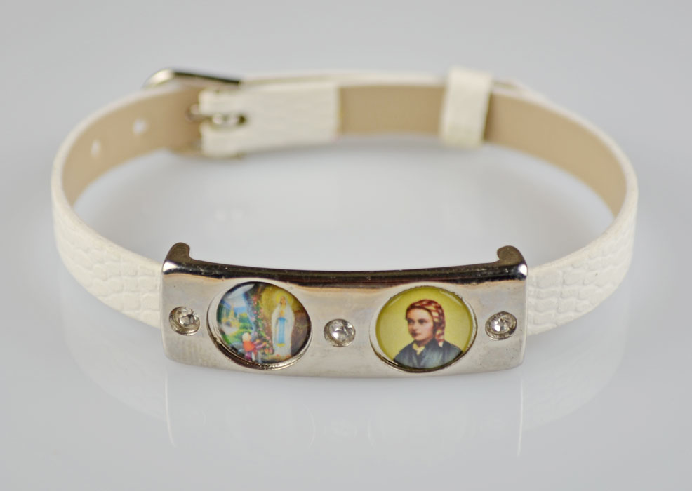 Bracelet des Saints en Cuir Blanc (pic 2)