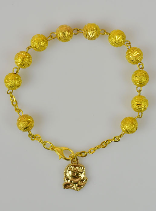 Bracelet Dizainier de Lourdes - Perles d'Or - 19 cm (pic 2)