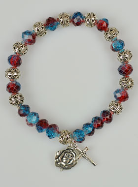 Bracelet Dizainier Perles de Cristal et Perles d'Argent (pic 1)