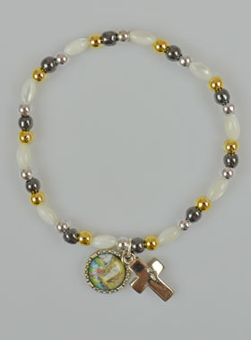 Bracelet Dizainier en Perles de nacre - Hématite et Or (pic 1)