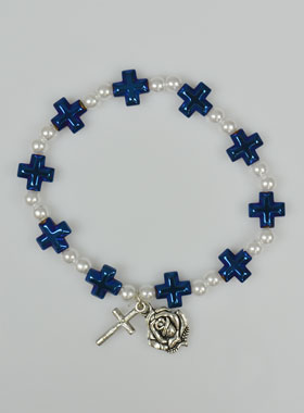Bracelet Dizainier Perles et Croix en Nacre (pic 1)