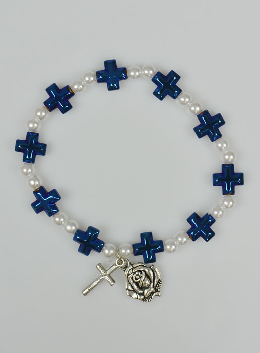 Bracelet Dizainier Perles et Croix en Nacre (pic 2)
