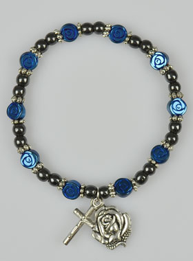 Bracelet Dizainier Perles Noires et Bleues (pic 1)