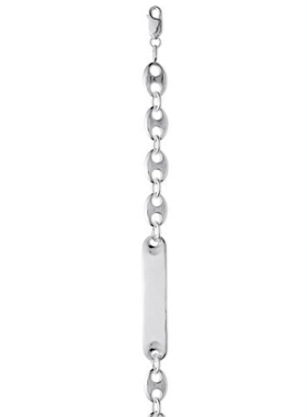 Gourmette en Argent - Maille Grain de Café 8mm (pic 1)