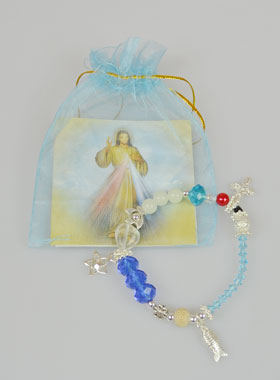 Bracelet Religieux Cadeau Enfant de Communion - Bleu (pic 1)