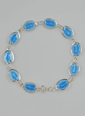 Bracelet Religieux Médailles Vierge Miraculeuse 15mm - Argent Massif (pic 1)