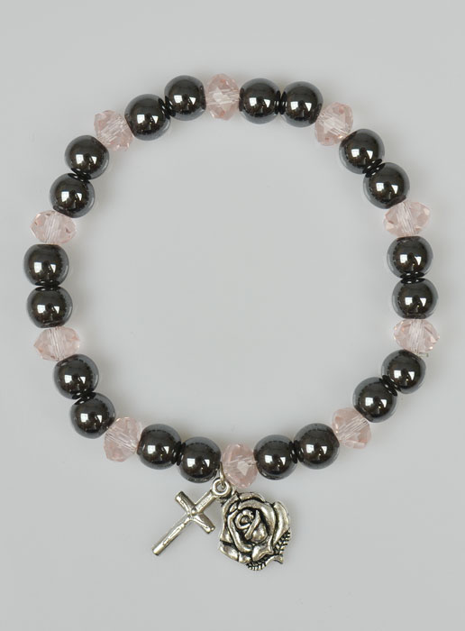 Bracelet Religieux Noir et Rose (pic 2)