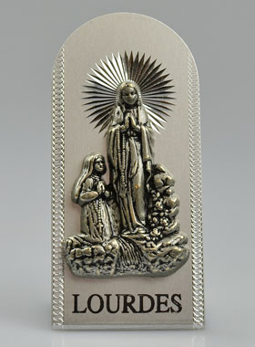 Cadre Apparitions de Lourdes sur socle - 8 cm (pic 1)