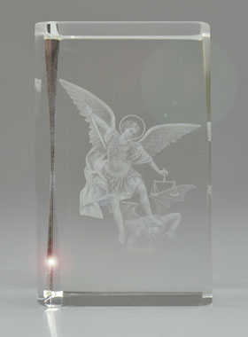 Cadre de Verre Laser Archange Saint Michel - 7 cm (pic 1)