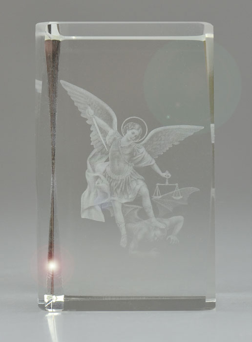 Cadre de Verre Laser Archange Saint Michel - 7 cm (pic 2)