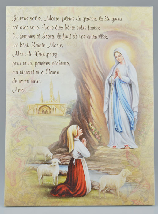 Cadre en Toile Notre Dame de Lourdes et Prière - 40 cm (pic 2)