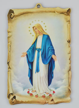 Cadre Icône en Bois - Vierge Miraculeuse - 15 cm (pic 1)