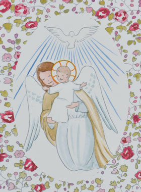 Carte de Baptême - Ange-Gardien Protecteur et Esprit Saint (pic 1)