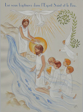 Carte de Baptême - Lui vous Baptisera dans l'Esprit Saint et le Feu (pic 1)