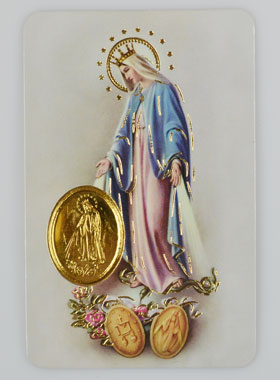 Carte de Prière Médaille Notre Dame de la Médaille Miraculeuse (pic 1)
