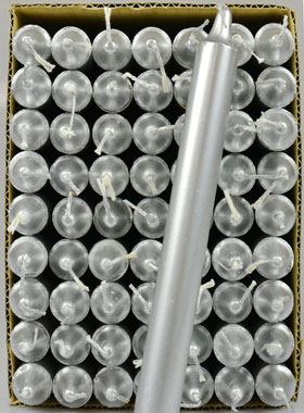 Carton 48 Cierges Couleur Argent (pic 1)