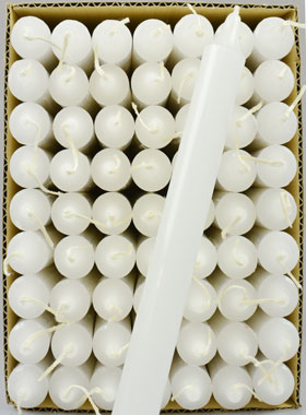 Carton 48 Cierges Teintées Masse Couleur Blancs (pic 1)
