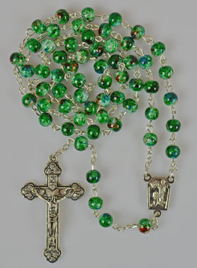 Chapelet de Lourdes avec eau de Lourdes - Nacre Verte (pic 1)