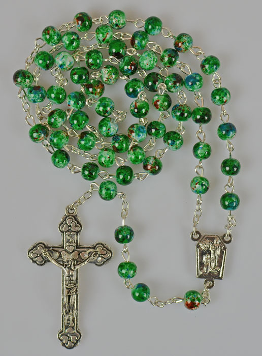 Chapelet de Lourdes avec eau de Lourdes - Nacre Verte (pic 2)