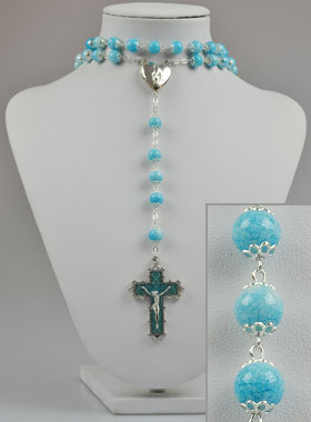 Chapelet en Perles Bleues Fashion en Emaux (pic 1)