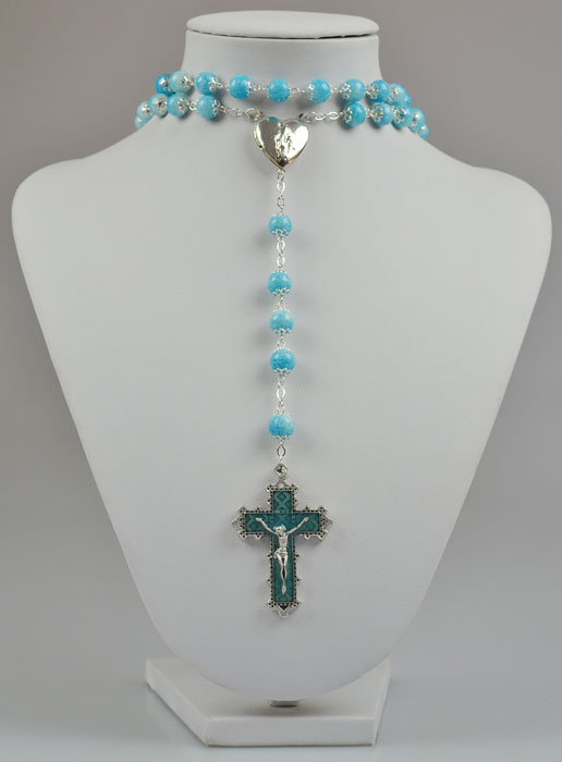 Chapelet en Perles Bleues Fashion en Emaux (pic 2)