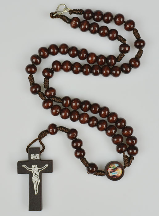 Collier Chapelet en Bois sur Corde - 40 cm (pic 2)