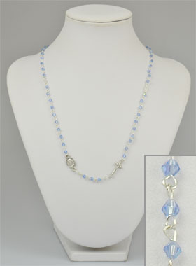 Chapelet Collier Fashion Mode en Perles de Cristal Bleu (pic 1)