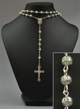Chapelet Collier Mode en Argent avec Goutte d'Eau de Lourdes (pic 1)