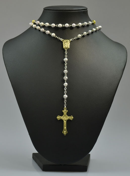 Chapelet Collier Mode en Argent et Plaqué Or (pic 2)