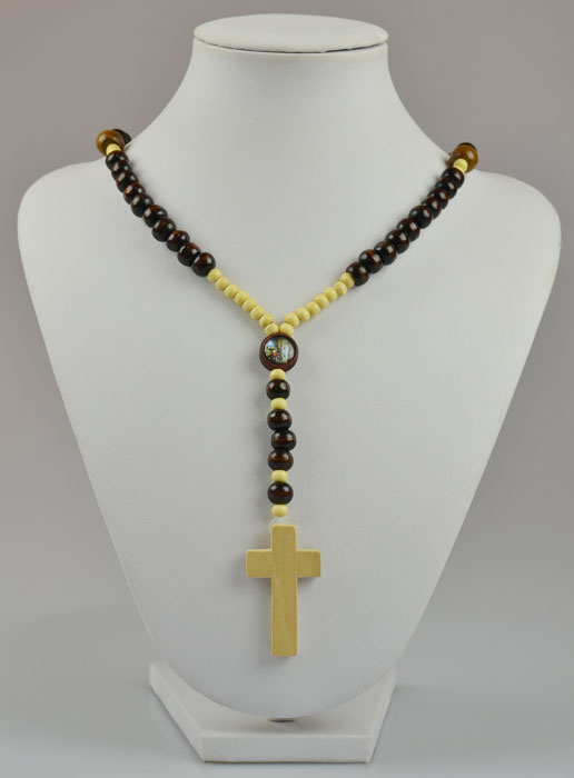 Chapelet Collier Mode en Bois 2 Tons sur élastique (pic 2)