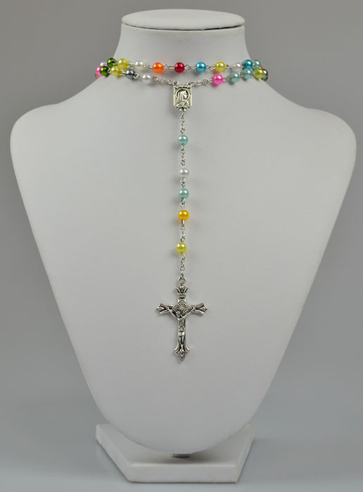 Chapelet Collier Mode en Perles Multicolor - 60 cm (pic 2)