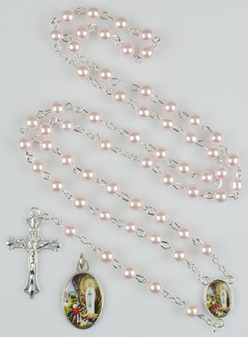 Chapelet de Communion en Perles Roses (pic 1)