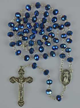 Chapelet de Lourdes Cristal Bleu (pic 1)