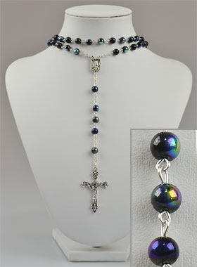 Chapelet de Lourdes Mode en Perles Cristal Noir (pic 1)