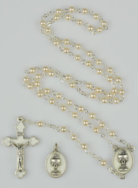 Chapelet de Première Communion en Argent + Médaille (pic 1)