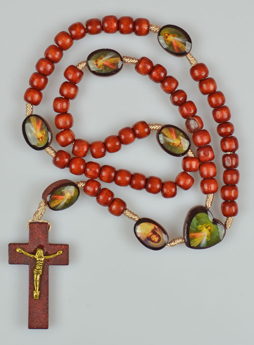 Chapelet du Christ Miséricordieux - Grains en Bois (pic 2)