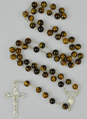 Chapelet en Argent Massif - Perles Oeil de Tigre (pic 1)