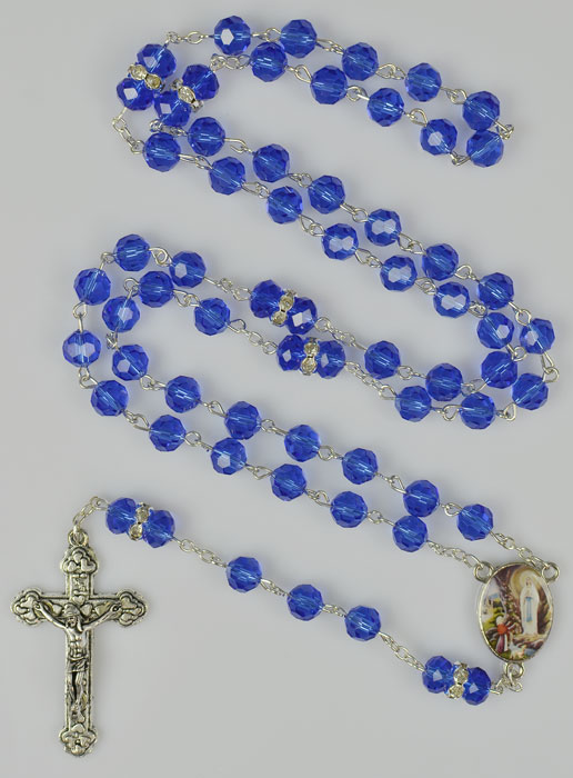 Chapelet en Cristal Bleu et Diamants (pic 2)