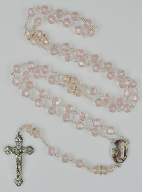 Chapelet en Cristal Rose et Diamants (pic 1)