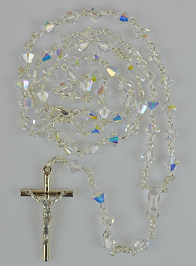 Chapelet en Pierre Cristal - Chaîne Alpacca (pic 1)