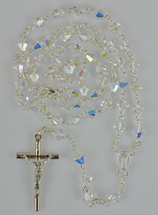 Chapelet en Pierre Cristal - Chaîne Alpacca (pic 2)