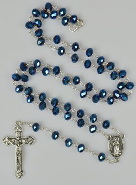 Chapelet en Cristal Bleu (pic 1)