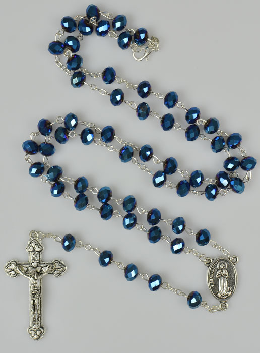 Chapelet en Cristal Bleu (pic 2)