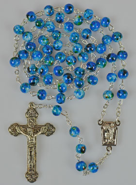 Chapelet en Pierre Nacre Bleue (pic 1)