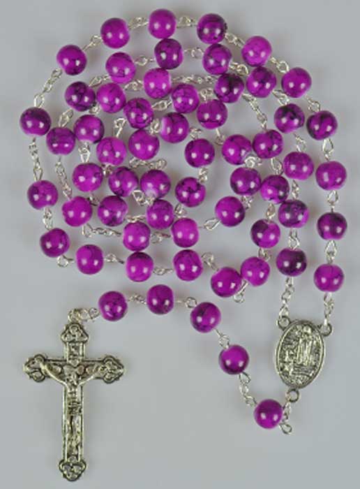 Chapelet en Perles de Nacre Strass Rose (pic 2)
