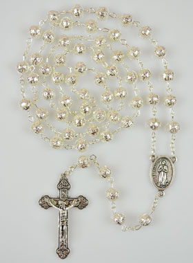 Chapelet en Perles d'Argent Ajouré - 65 cm (pic 1)