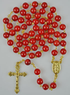 Chapelet Corail et Chaîne Or (pic 1)