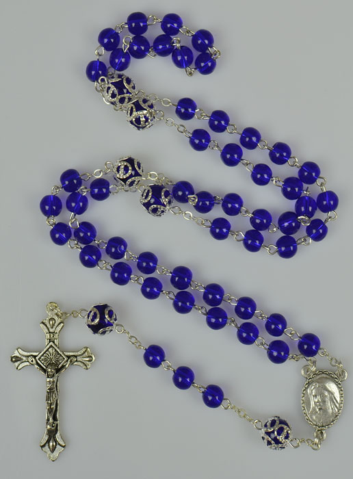 Chapelet en Cristal Bleu (pic 2)